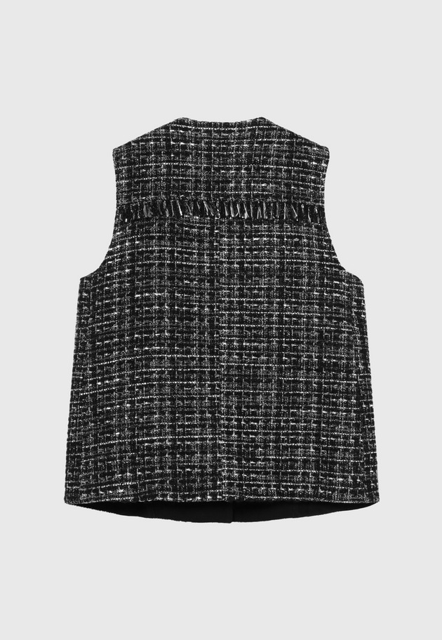 MIX TWEED GILET / ミックスツィードジレ 詳細画像 Black 2