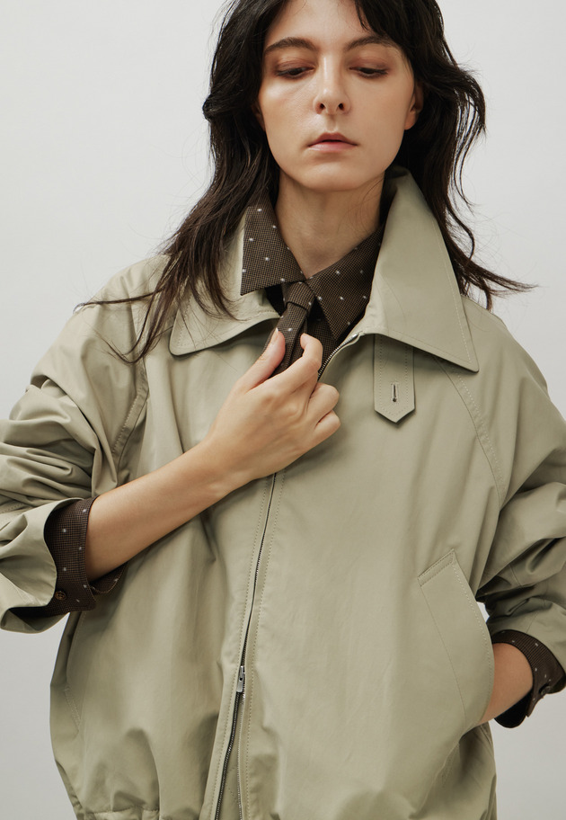 TAFFETA ZIP-UP BLOUSON / タフタジップアップブルゾン 詳細画像 Beige 4