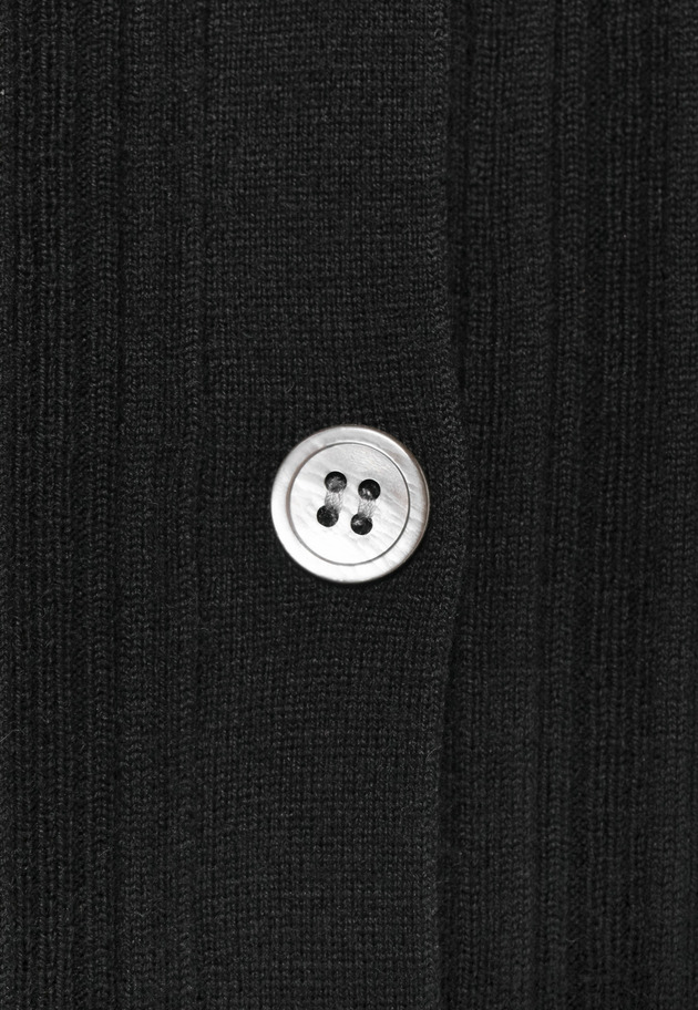 HIGH GAUGE RIB POLO CARDIGAN / ハイゲージリブポロカーディガン 詳細画像 Black 2