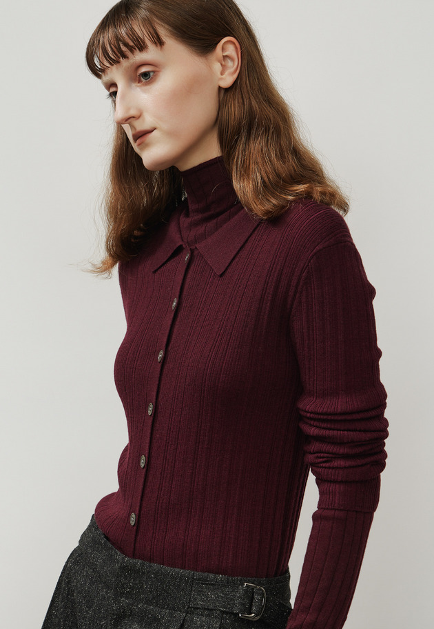 HIGH GAUGE RIB POLO CARDIGAN / ハイゲージリブポロカーディガン 詳細画像 Brd 5