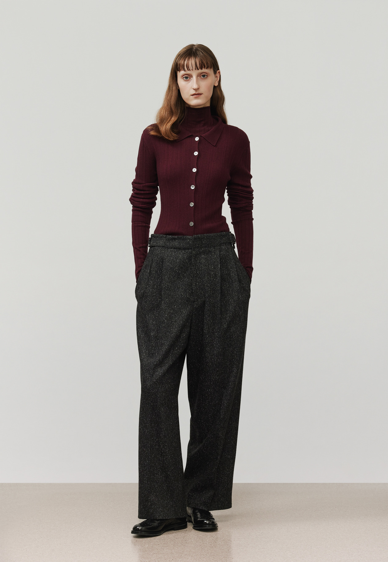 HIGH GAUGE RIB POLO CARDIGAN / ハイゲージリブポロカーディガン 詳細画像 Brd 1