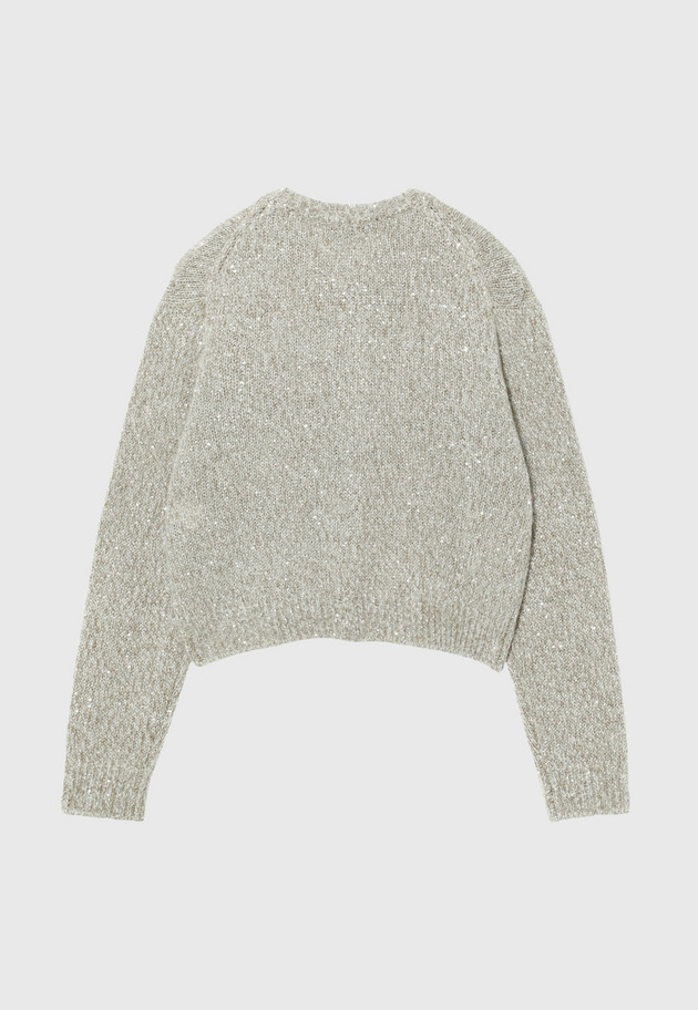 SEQUIN LOW GAUGE RIB CARDIGAN / シークインローゲージリブカーディガン 詳細画像 G.BE 2