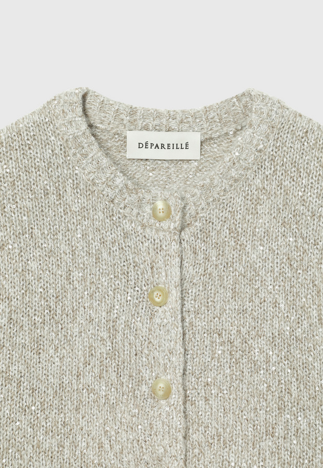 SEQUIN LOW GAUGE RIB CARDIGAN / シークインローゲージリブカーディガン 詳細画像 G.BE 3