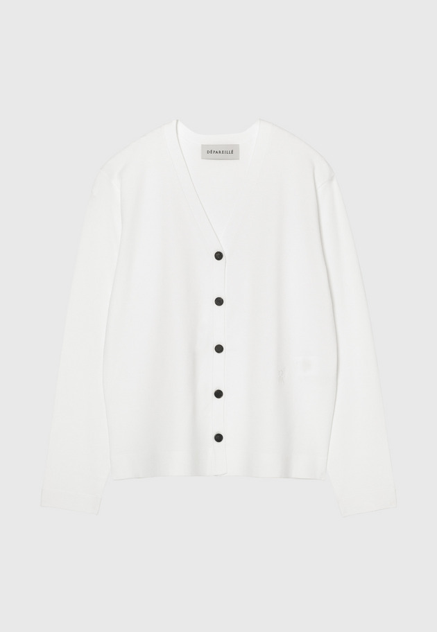 WASHABLE LOGO CARDIGAN / ウォッシャブルロゴカーディガン 詳細画像 White 1
