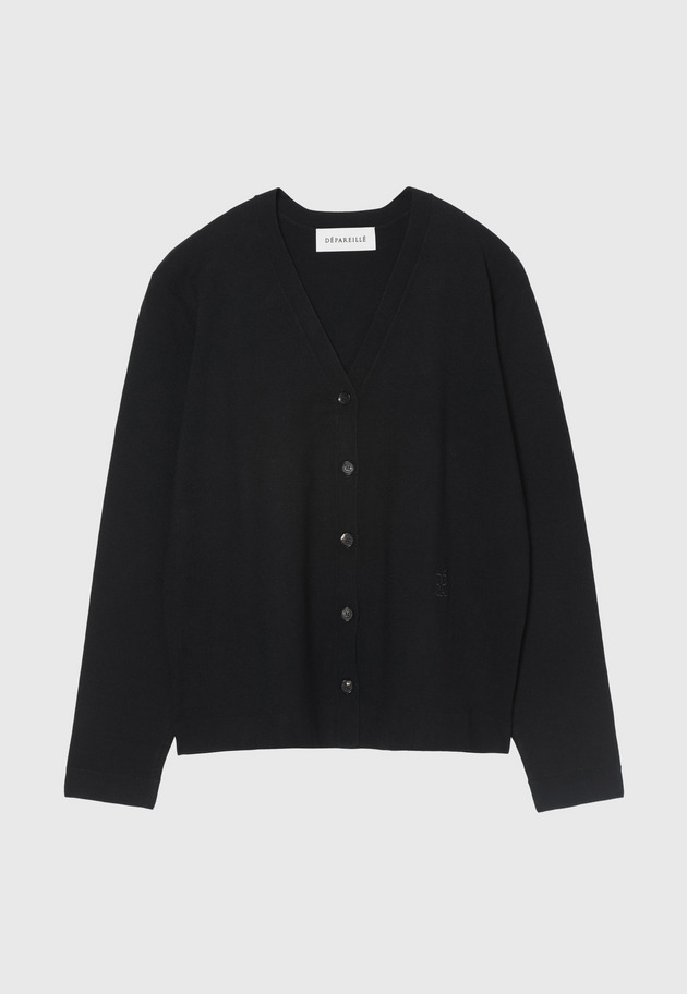 WASHABLE LOGO CARDIGAN / ウォッシャブルロゴカーディガン 詳細画像 Black 1