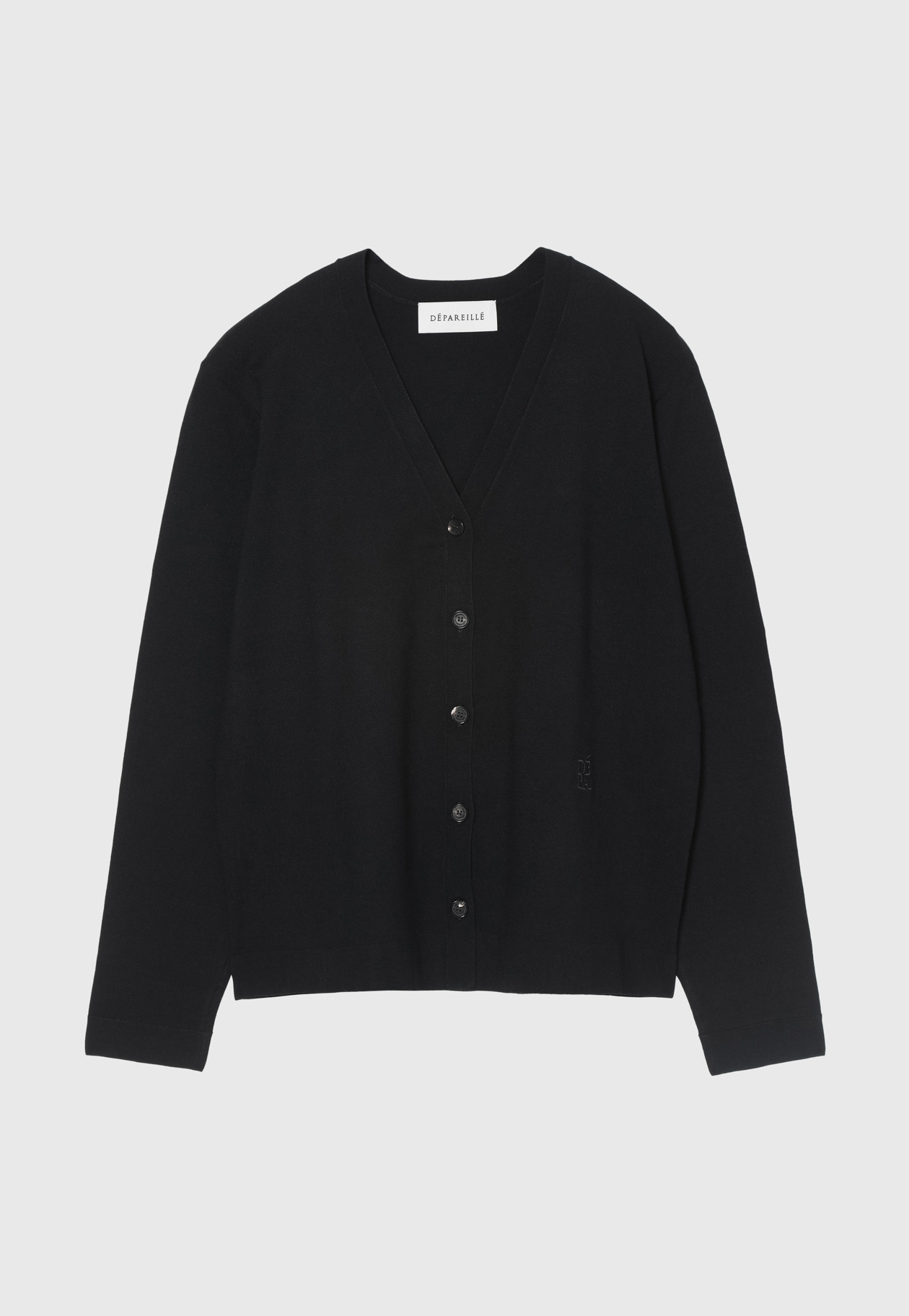 WASHABLE LOGO CARDIGAN / ウォッシャブルロゴカーディガン 詳細画像 Black 1