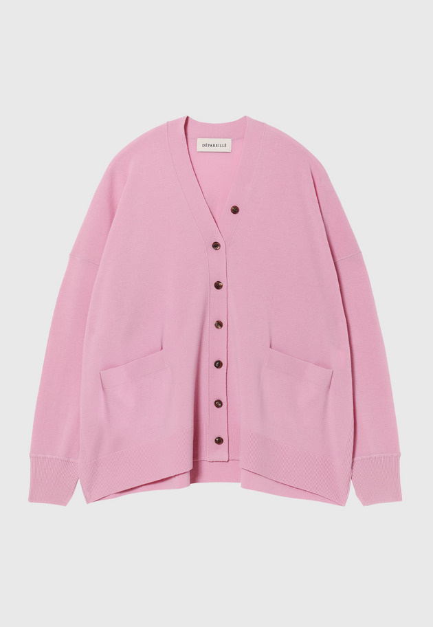 WOOLEN YARN CARDIGAN / ウールンヤーンカーディガン 詳細画像 Pink 1