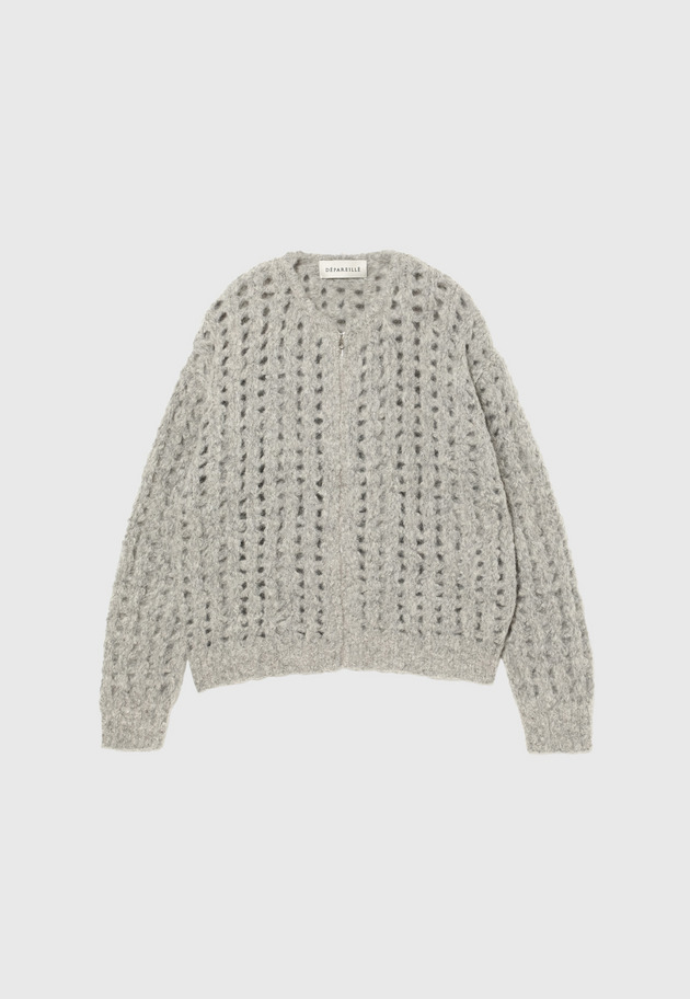 ALPACA ZIP CARDIGAN / アルパカジップカーディガン 詳細画像 Gray 1