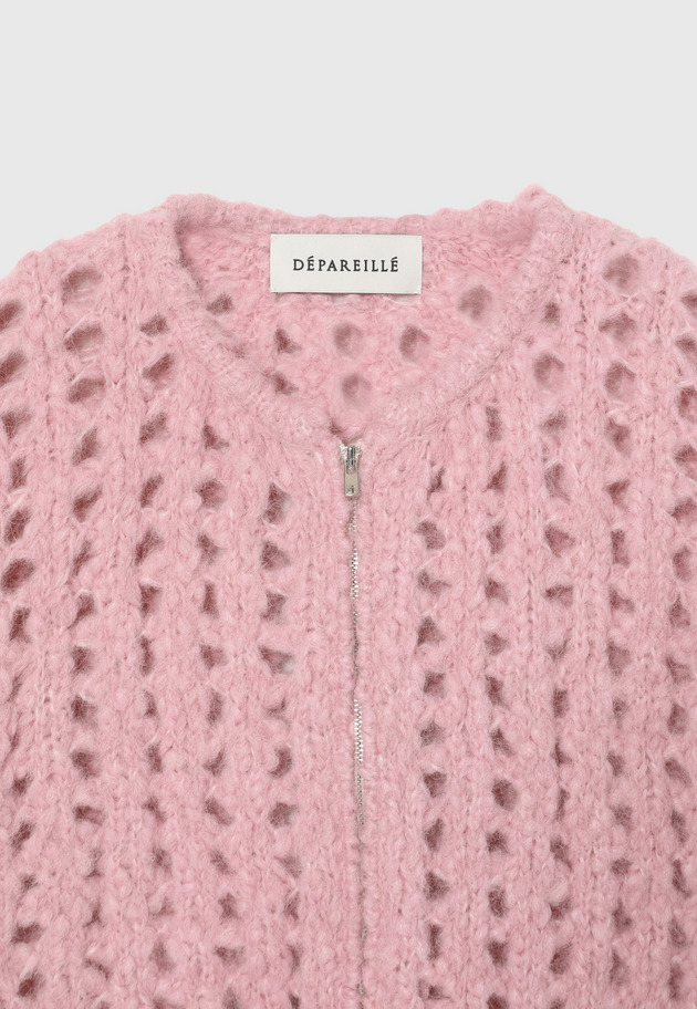 ALPACA ZIP CARDIGAN / アルパカジップカーディガン 詳細画像 Pink 3