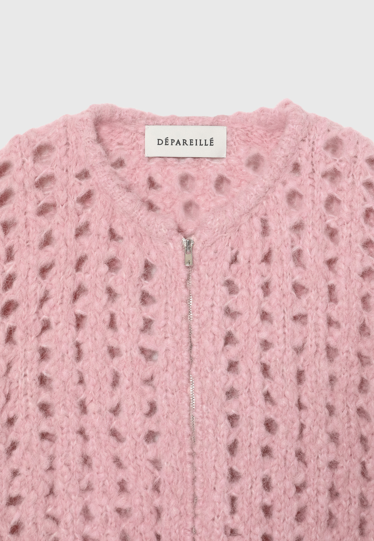 ALPACA ZIP CARDIGAN / アルパカジップカーディガン 詳細画像 Pink 3
