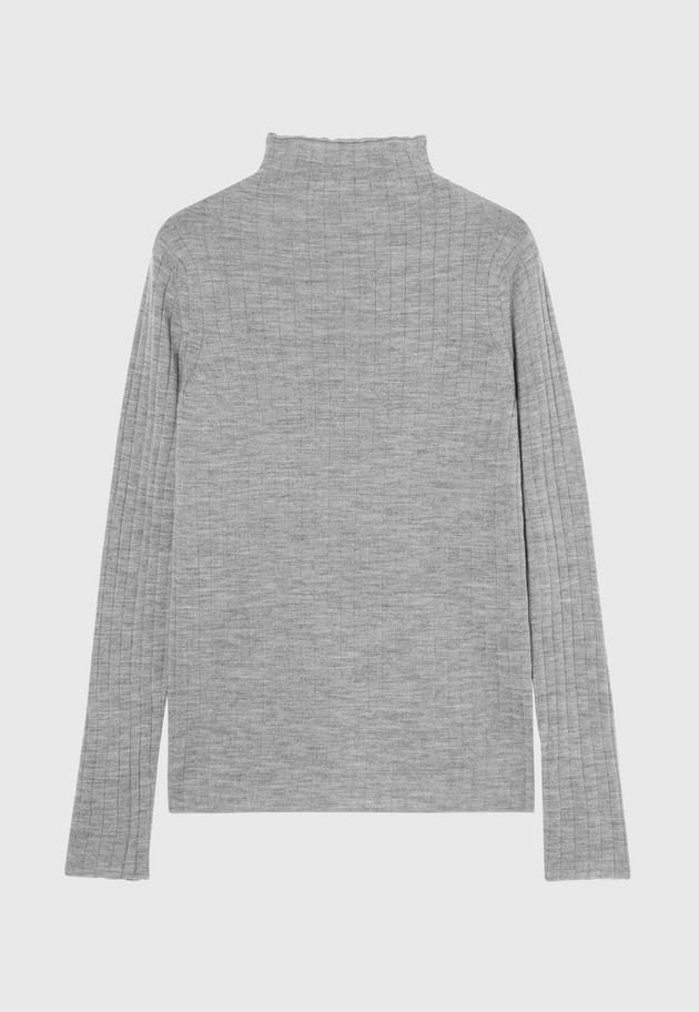HIGH GAUGE RIB TURTLE NECK / ハイゲージリブタートルネック 詳細画像 Gray 1