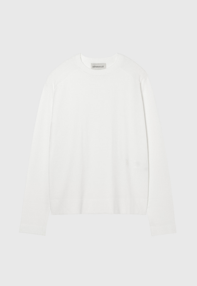 WASHABLE LOGO CREW NECK / ウォッシャブルロゴクルーネック 詳細画像 White 1