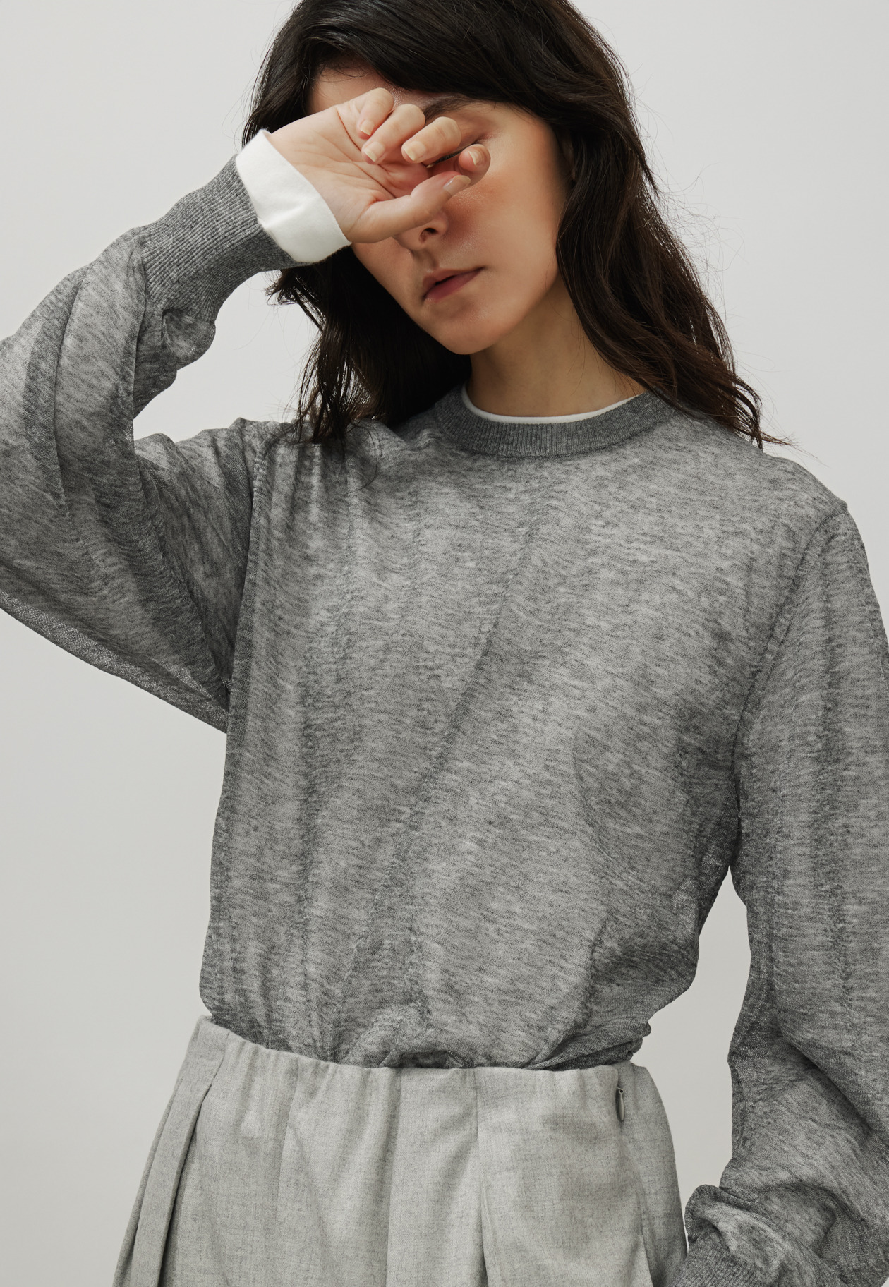WASHABLE LOGO CREW NECK / ウォッシャブルロゴクルーネック 詳細画像 White 8