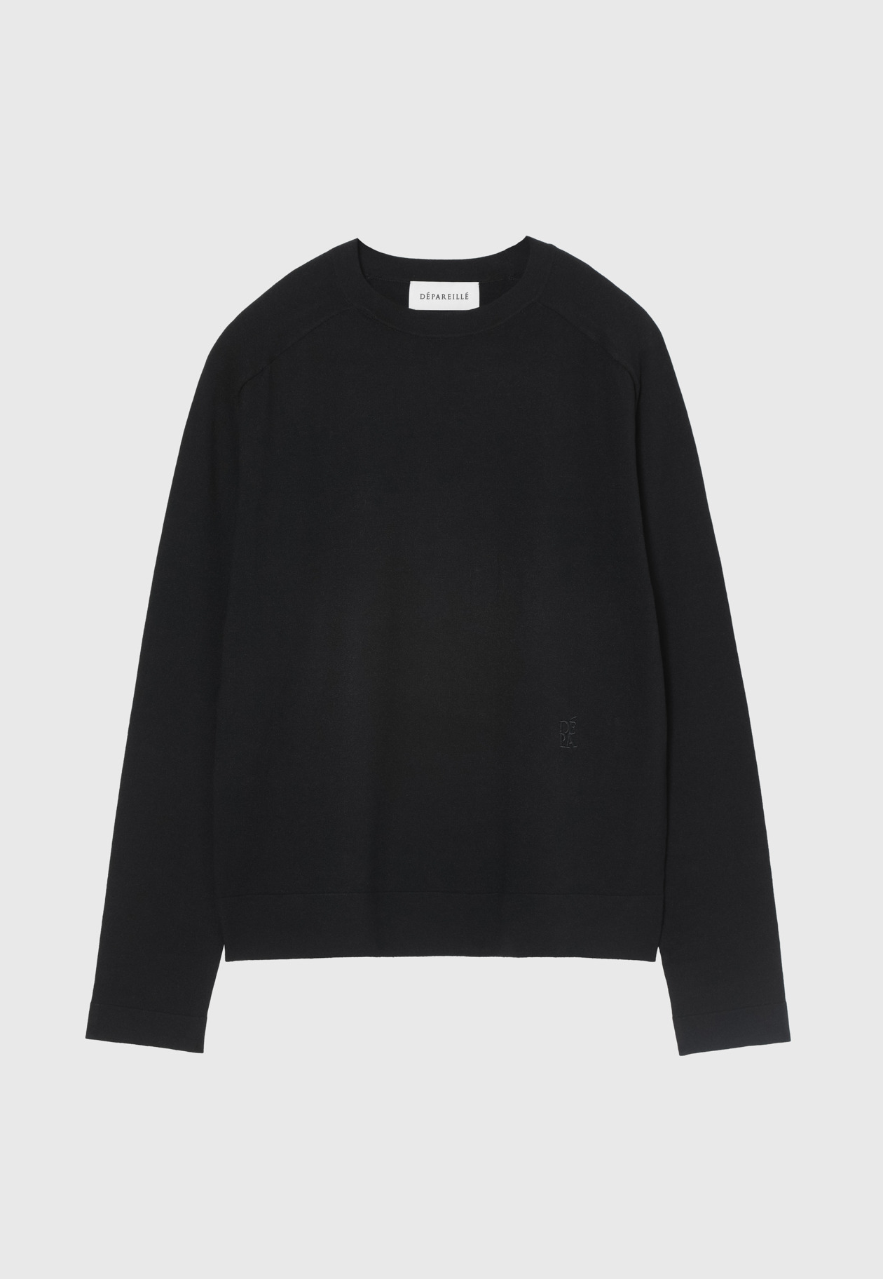 WASHABLE LOGO CREW NECK / ウォッシャブルロゴクルーネック 詳細画像 Black 1