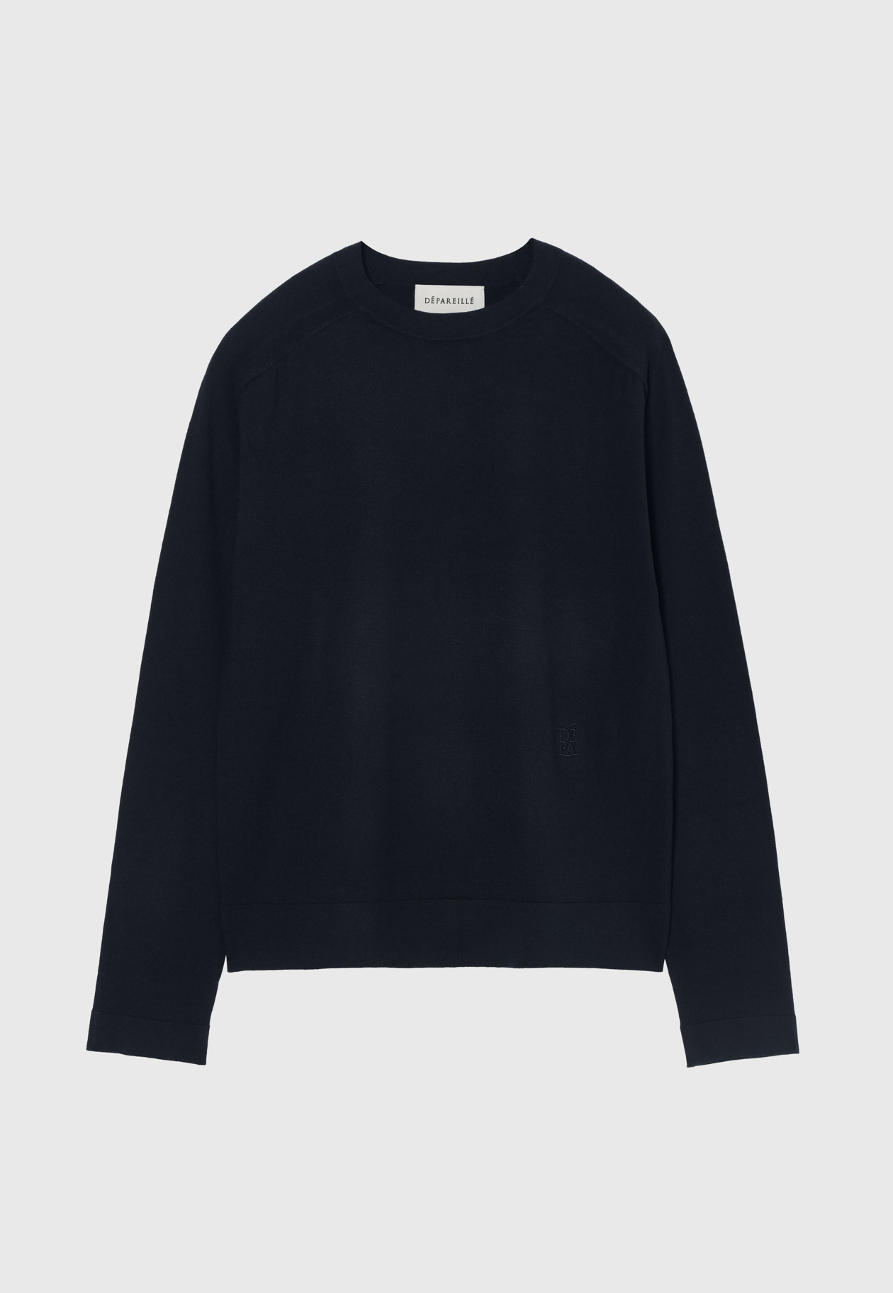WASHABLE LOGO CREW NECK / ウォッシャブルロゴクルーネック 詳細画像 Navy 1