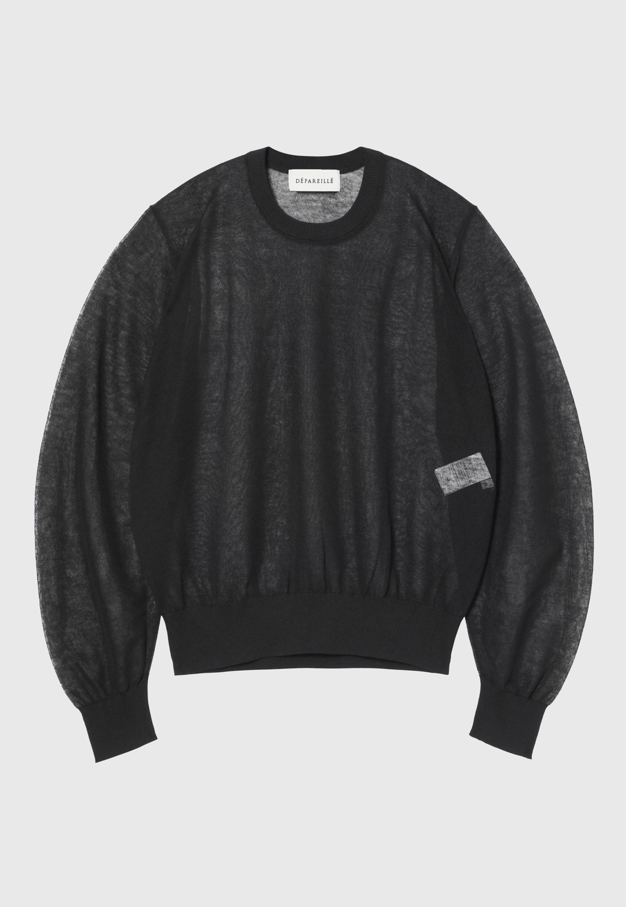 RAMIE SHEER CREW NECK / ラミーシアークルーネック 詳細画像 Black 1
