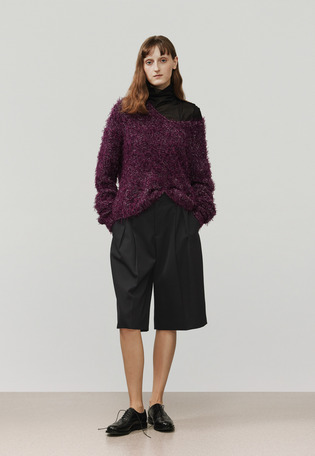 MOHAIR GLITTER SHAGGY V NECK / モヘヤグリッターシャギーVネック