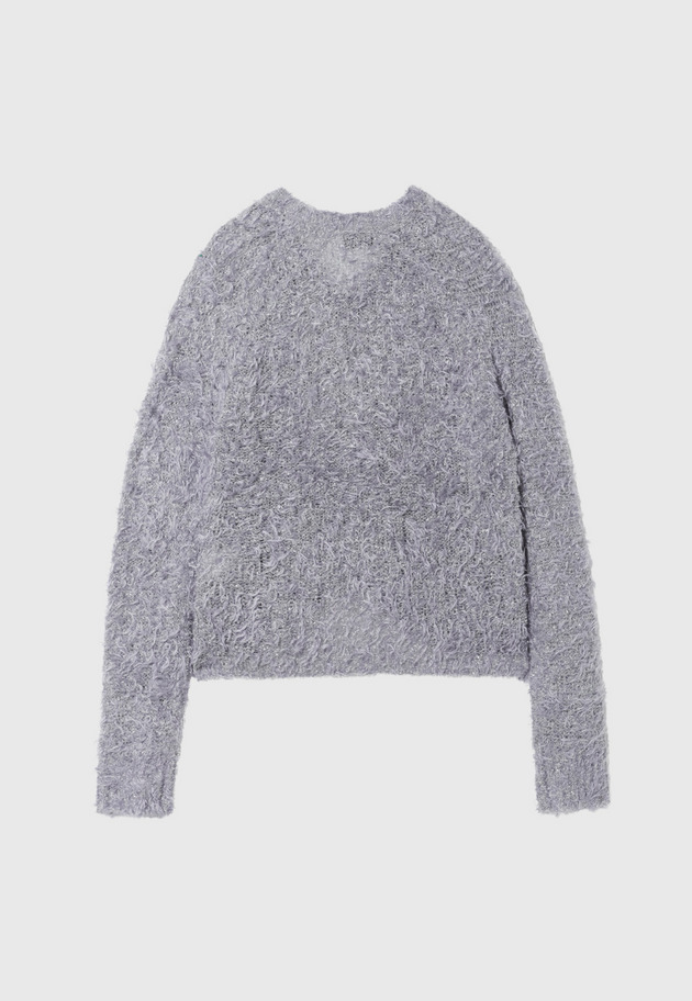 MOHAIR GLITTER SHAGGY V NECK / モヘヤグリッターシャギーVネック 詳細画像 Gray 2