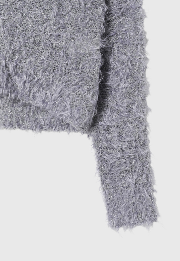 MOHAIR GLITTER SHAGGY V NECK / モヘヤグリッターシャギーVネック 詳細画像 Gray 4