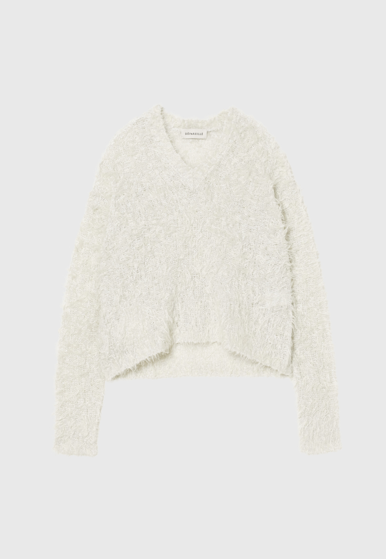 MOHAIR GLITTER SHAGGY V NECK / モヘヤグリッターシャギーVネック 詳細画像 OW 1