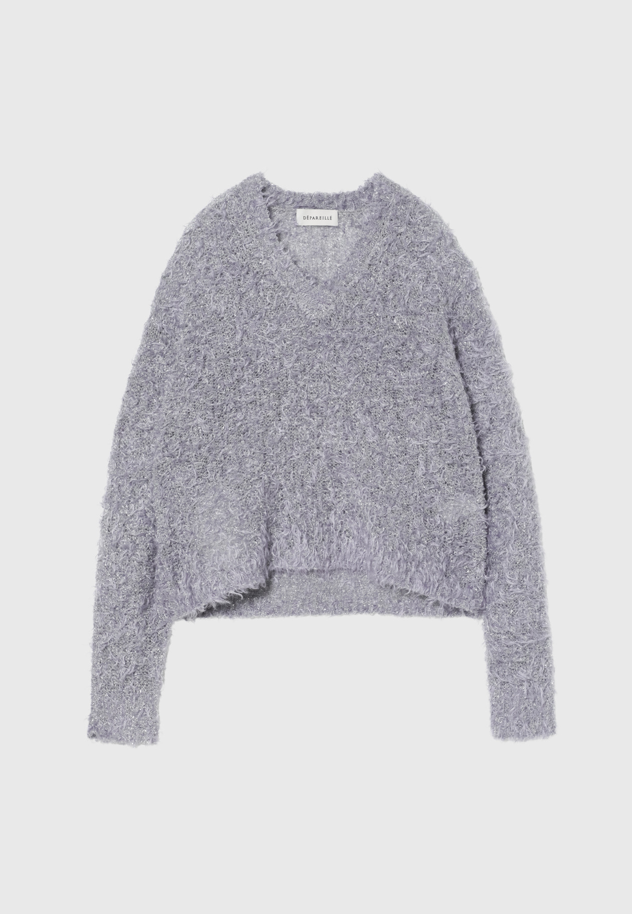 MOHAIR GLITTER SHAGGY V NECK / モヘヤグリッターシャギーVネック 詳細画像 Gray 1