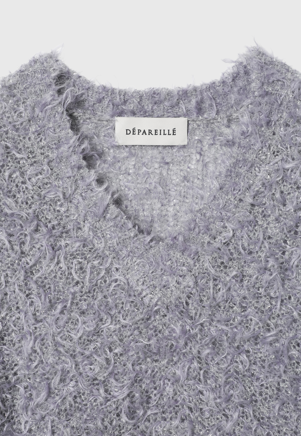 MOHAIR GLITTER SHAGGY V NECK / モヘヤグリッターシャギーVネック 詳細画像 Gray 3