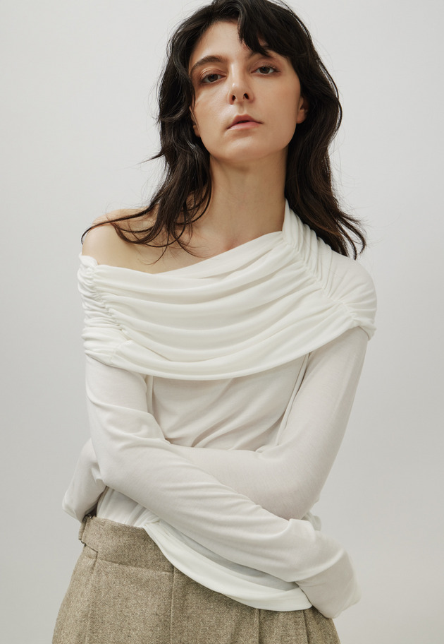 LYOCELL BARE OFF-SHOULDER / リヨセルベアオフショルダー 詳細画像 OW 5