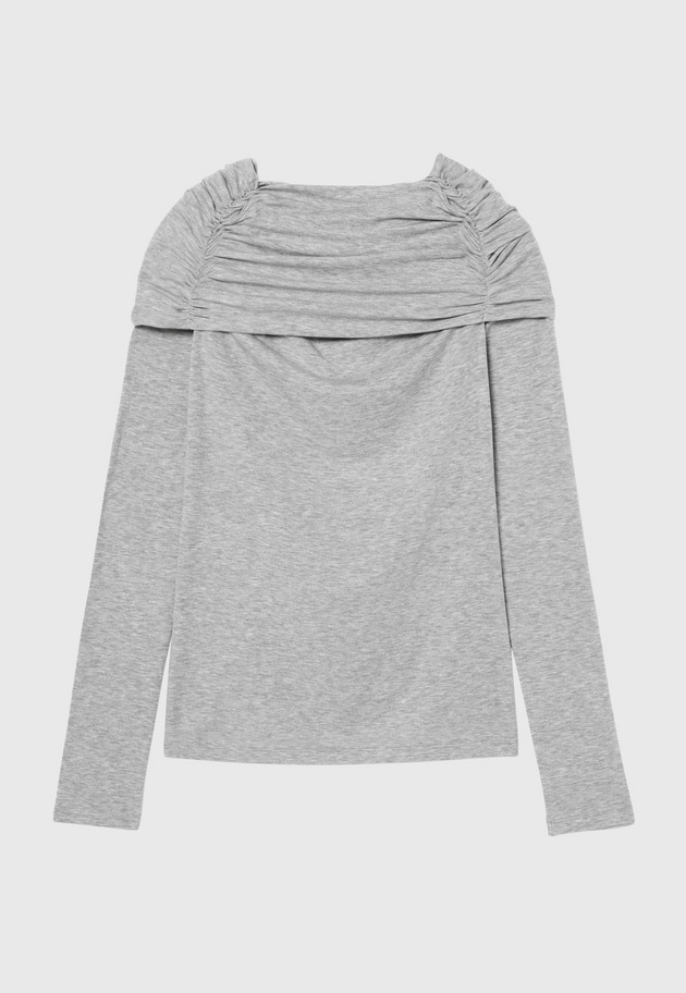 LYOCELL BARE OFF-SHOULDER / リヨセルベアオフショルダー 詳細画像 Gray 2