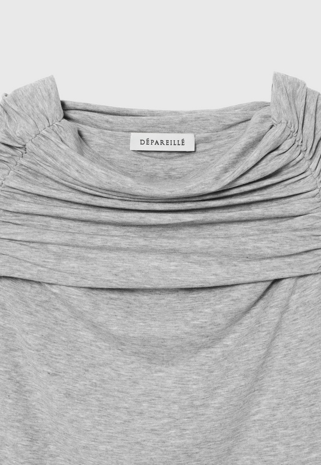LYOCELL BARE OFF-SHOULDER / リヨセルベアオフショルダー 詳細画像 Gray 3