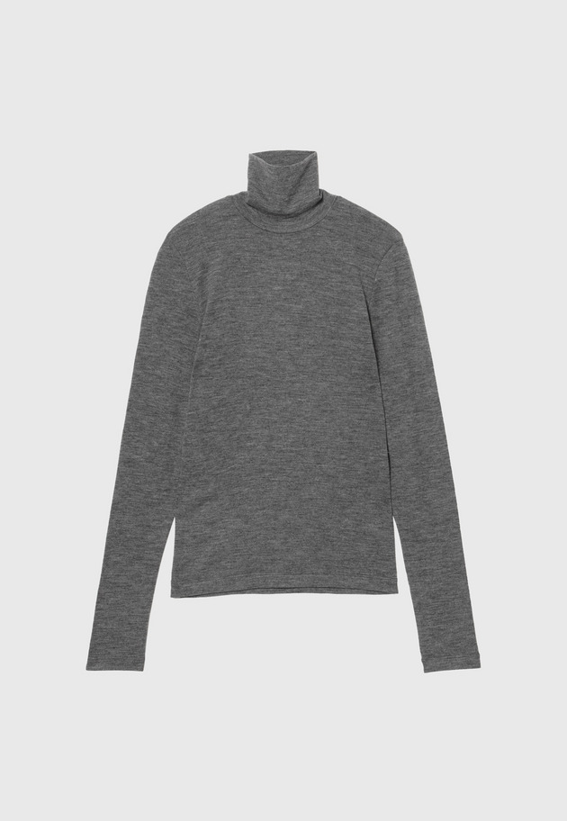 WOOL JERSEY TURTLE / ウールジャージータートル 詳細画像 Gray 1