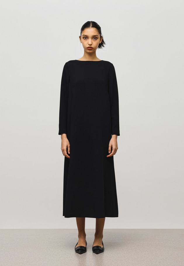 GEORGETTE LONG SLEEVE DRESS 詳細画像 Black 1