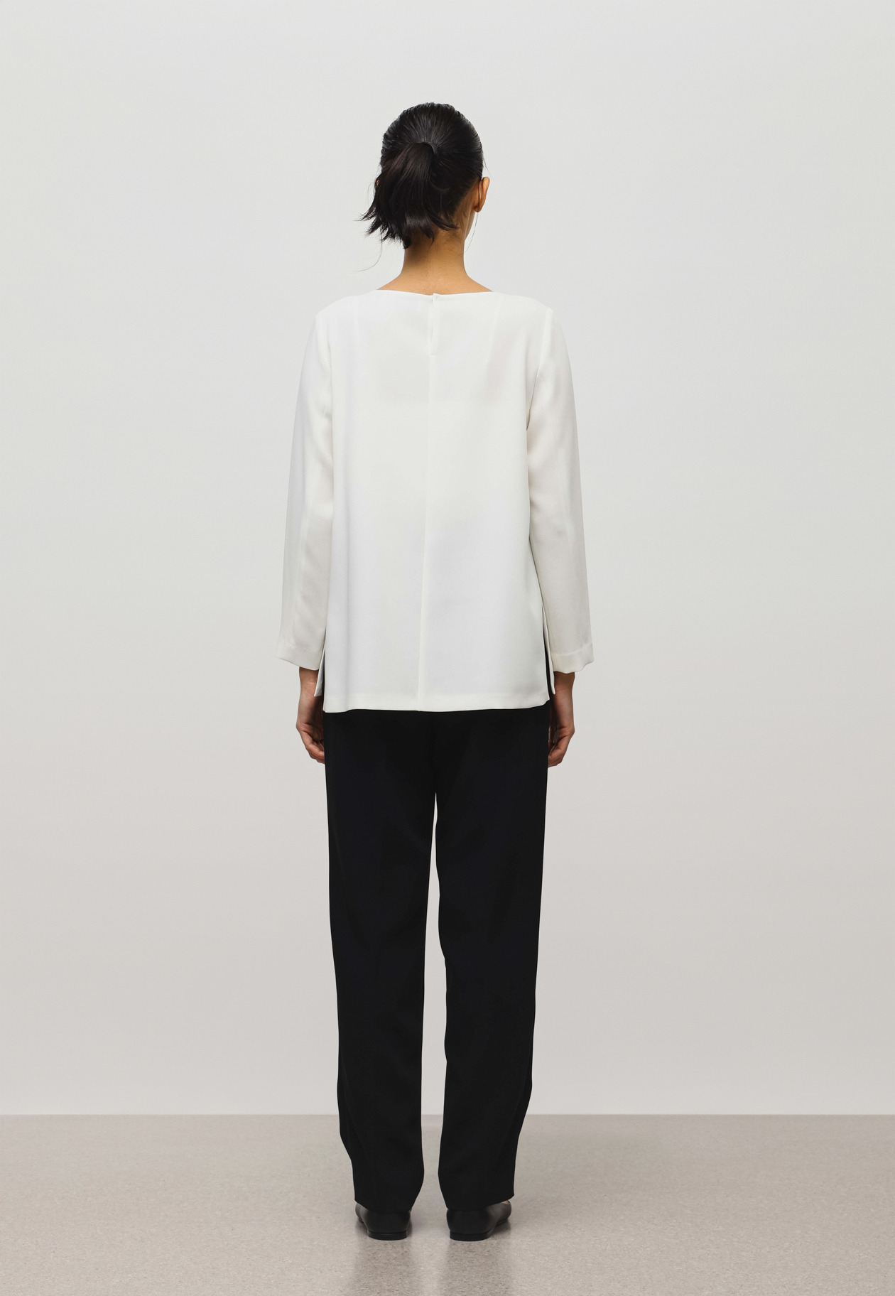 GEORGETTE LONG SLEEVE BLOUSE 詳細画像 White 3