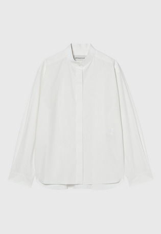 COTTON SILK NO COLLAR BLOUSE / コットンシルクノーカラーブラウス