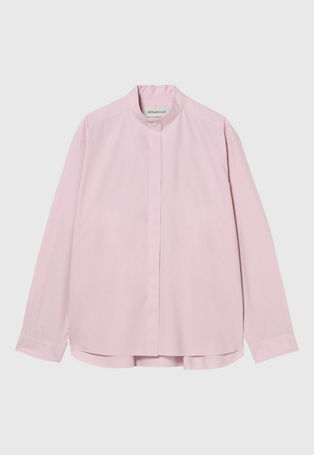 COTTON SILK NO COLLAR BLOUSE 詳細画像 Pink 1