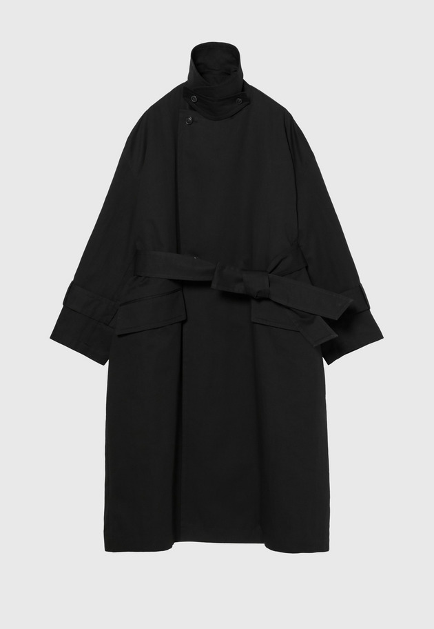 COTTON NYLON LONG COAT 詳細画像 Black 4