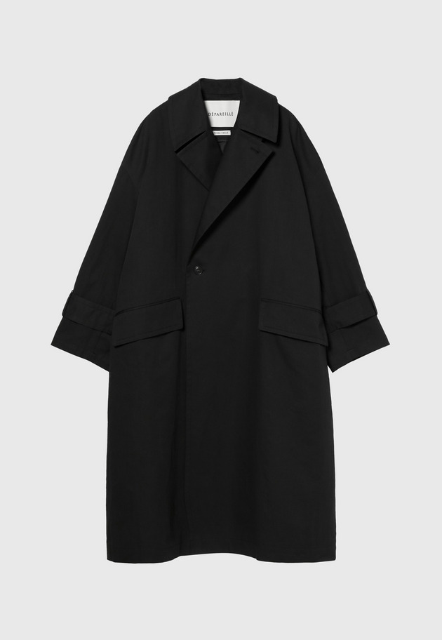 COTTON NYLON LONG COAT 詳細画像 Black 5