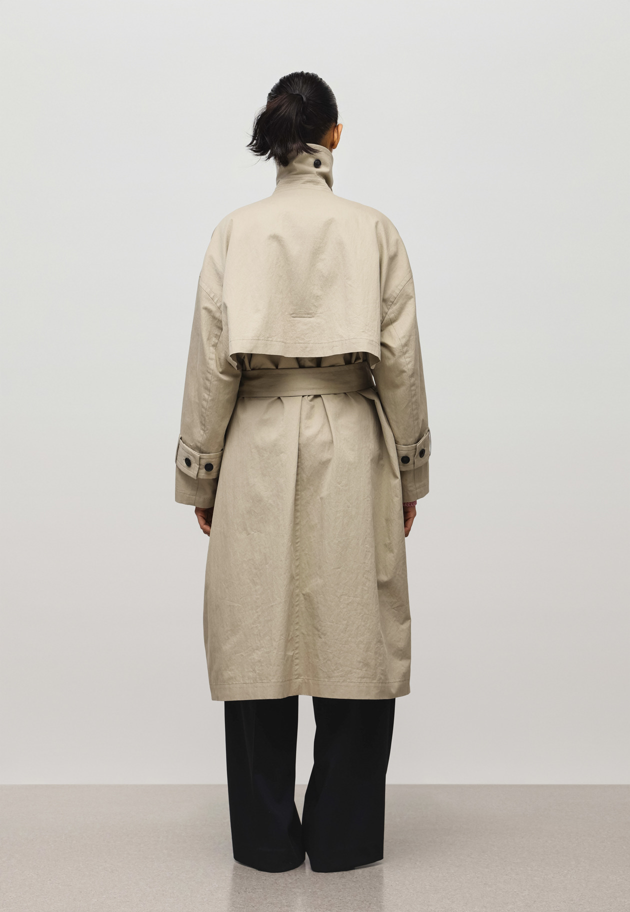 COTTON NYLON LONG COAT 詳細画像 Beige 2