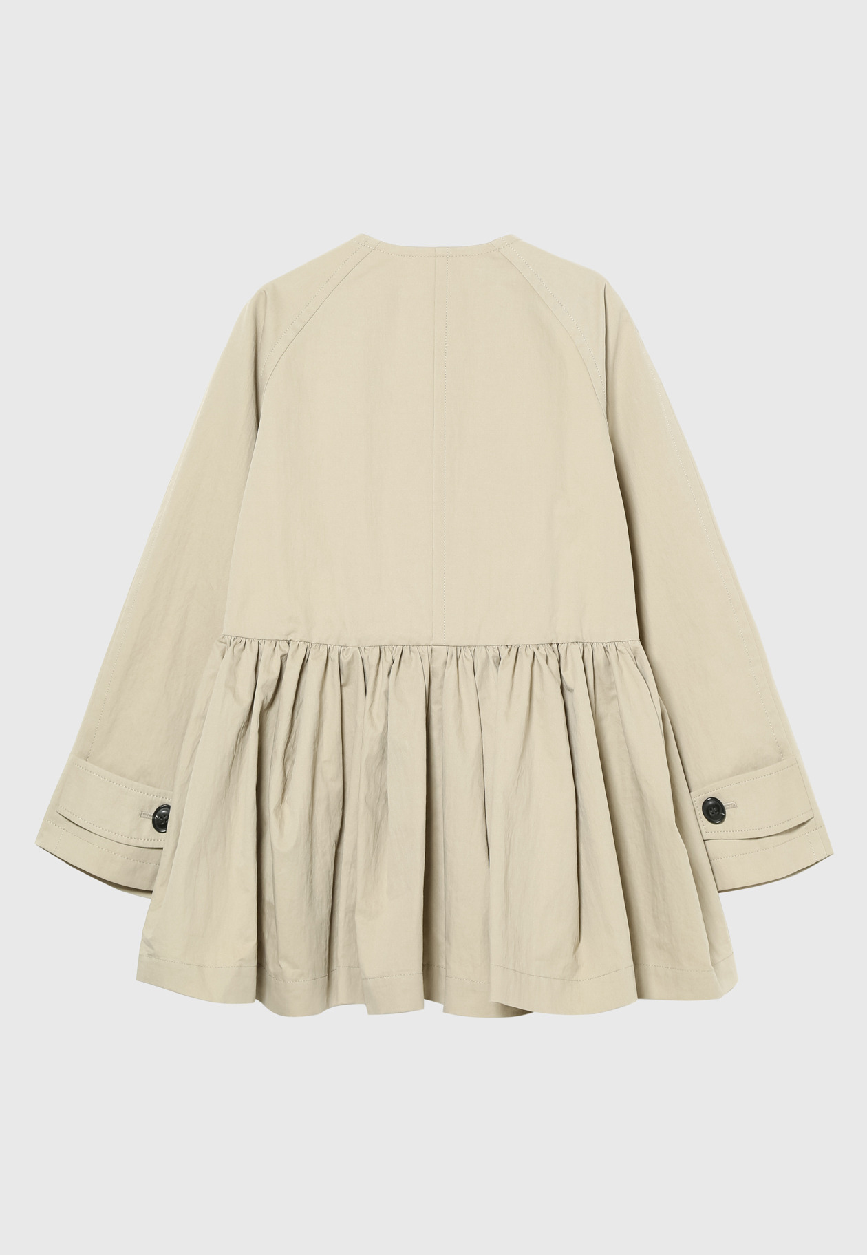 COTTON NYLON PEPLUM SHORT COAT 詳細画像 Beige 6