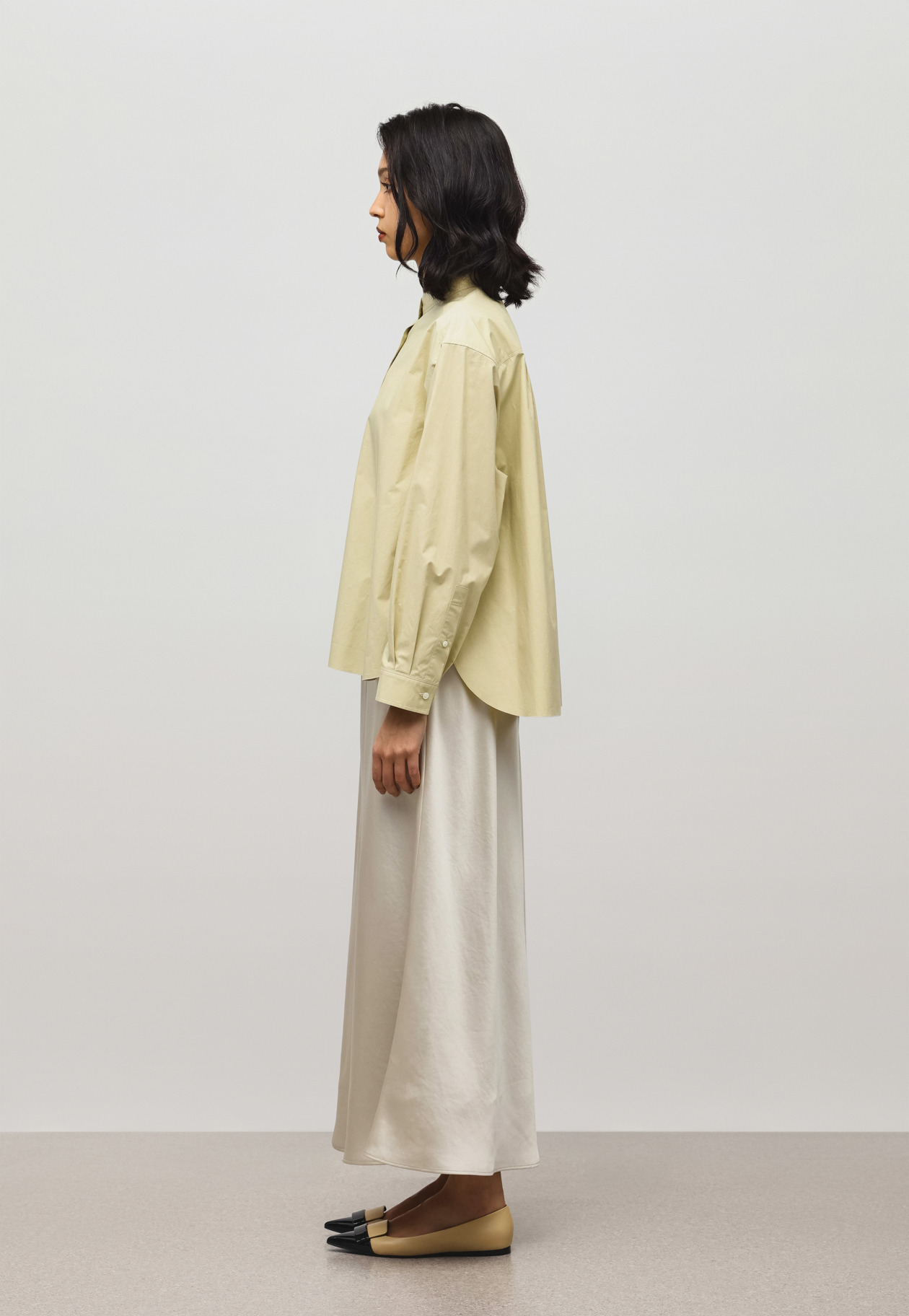 SATIN FLARED SKIRT 詳細画像 Beige 8