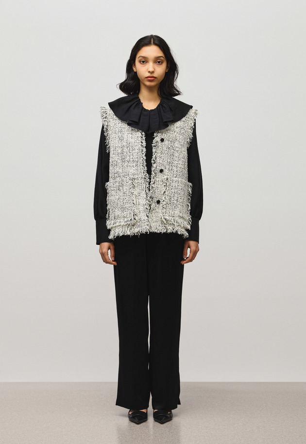 LILY YARN TWEED GILET 詳細画像 Black 1