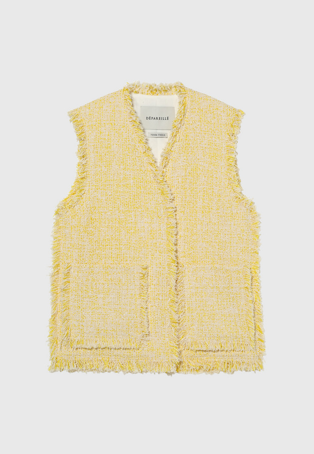 LILY YARN TWEED GILET 詳細画像 Yellow 4