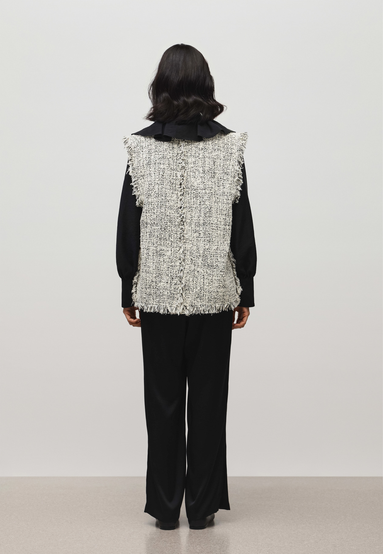 LILY YARN TWEED GILET 詳細画像 Black 3