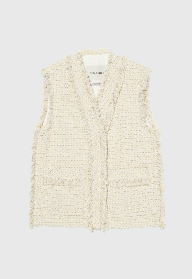 LAME TWEED GILET 詳細画像 Beige 4