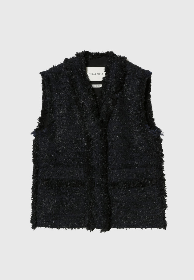 LAME TWEED GILET 詳細画像 Navy 1