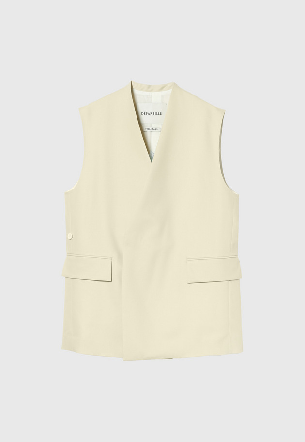 WOOL NYLON TWILL GILET 詳細画像 Beige 3