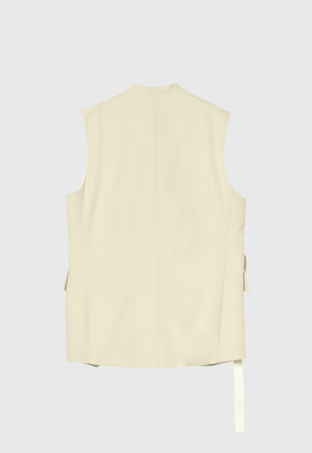 WOOL NYLON TWILL GILET 詳細画像 Beige 4