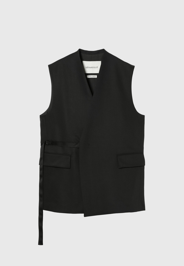 WOOL NYLON TWILL GILET 詳細画像 Black 5