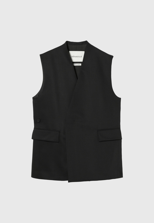 WOOL NYLON TWILL GILET 詳細画像 Black 6