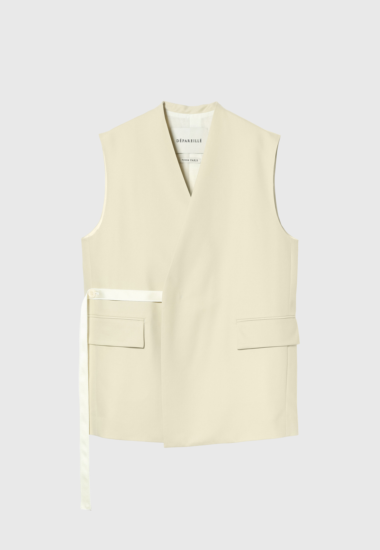 WOOL NYLON TWILL GILET 詳細画像 Beige 2