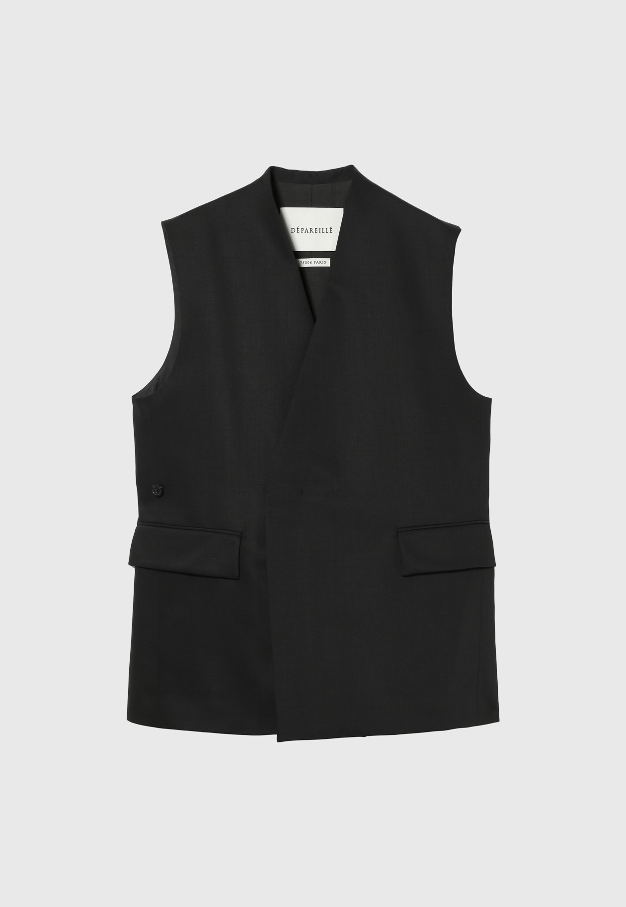 WOOL NYLON TWILL GILET 詳細画像 Black 6